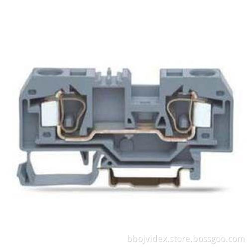 24 - 12 AWG 600V 50A 54A Spring Loaded Terminal Block , Gra